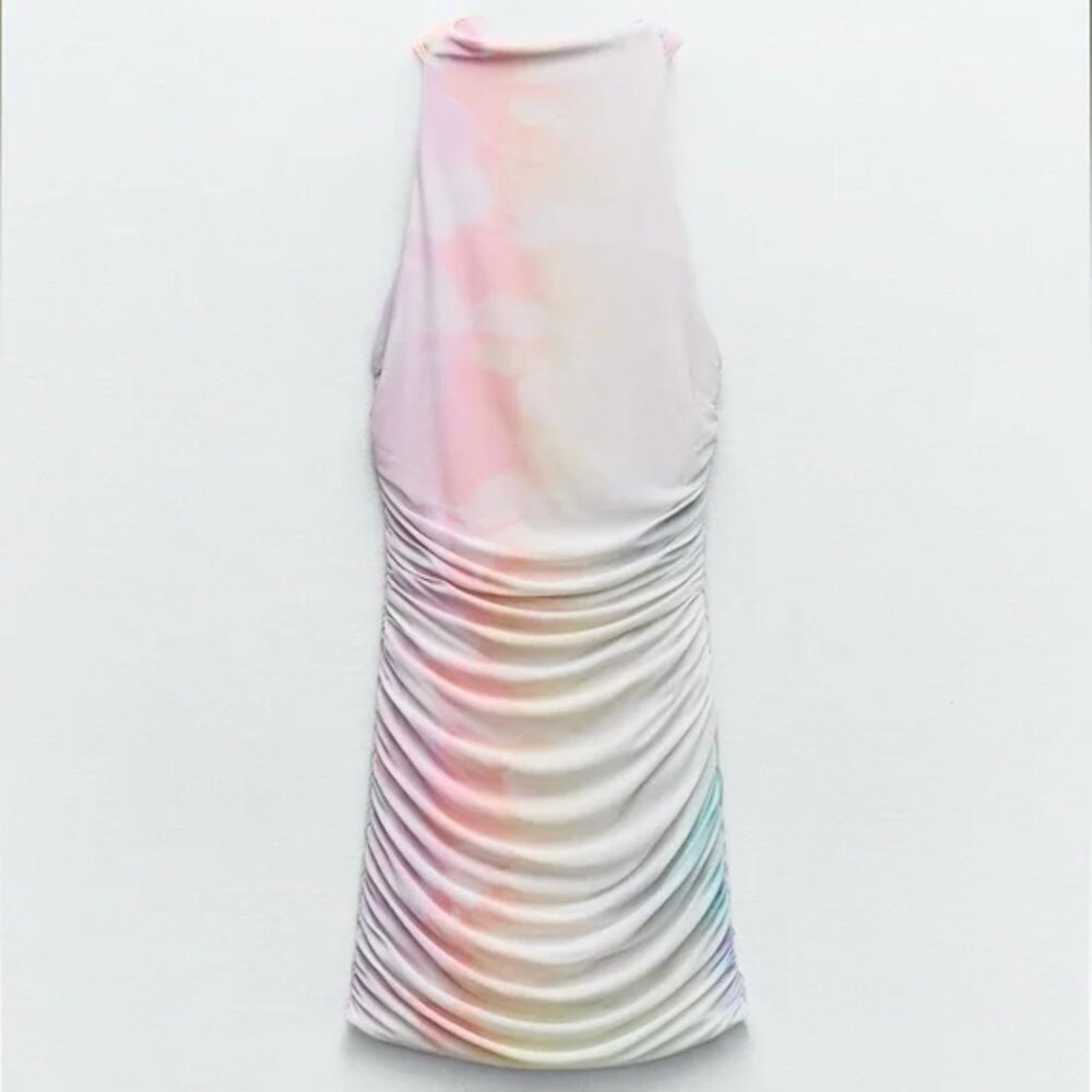 ZARA SHORT PRINTED TULLE DRESS